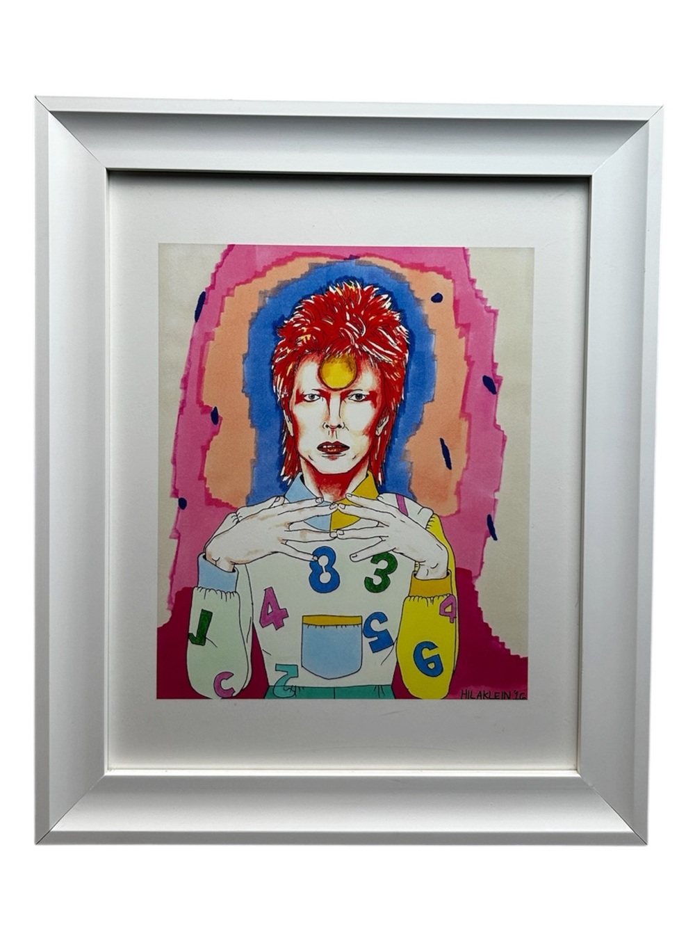 RARE Hila Klein Art Print David Bowie Signed 2016 H3 Podcast Teddy Fresh 9x12